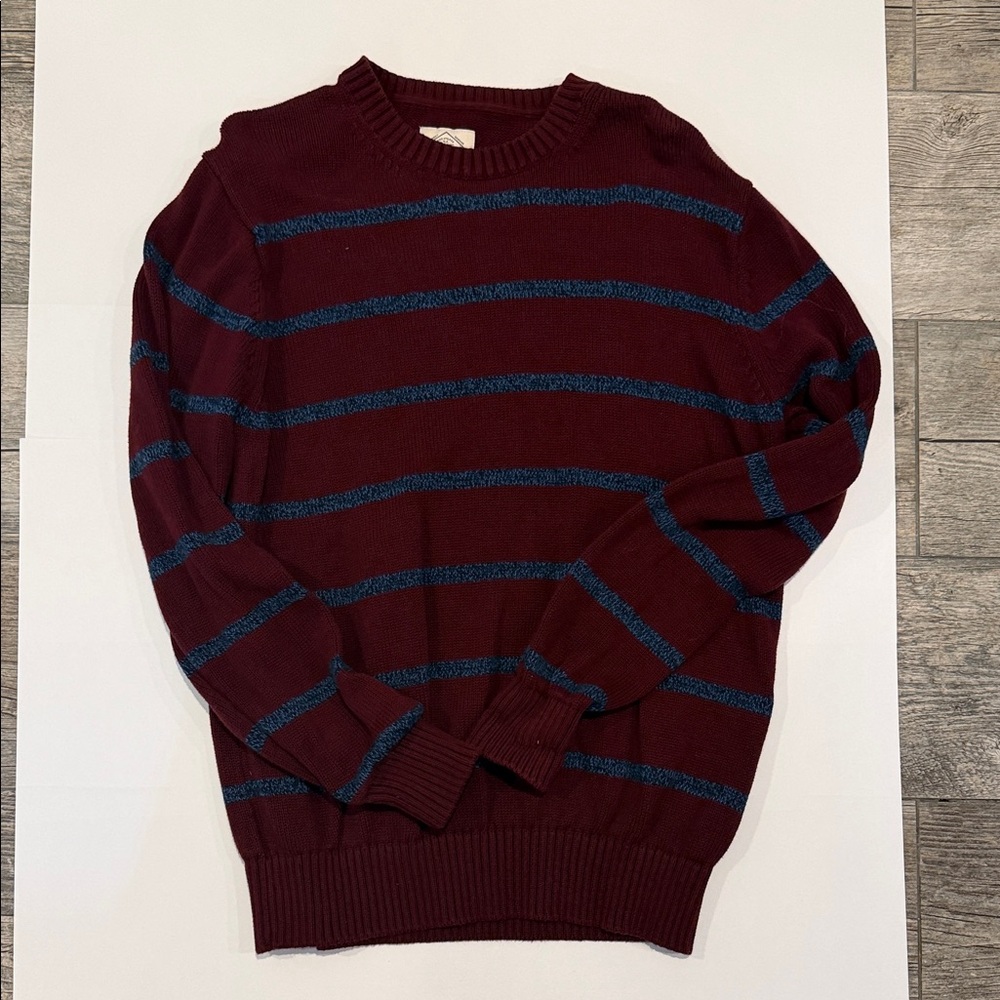 St. John's Bay Burgundy and Blue Sweater